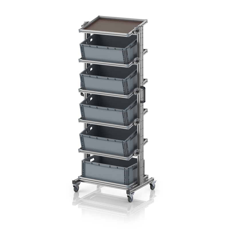 AUER Packaging Systémový přepravní vozík pro euro přepravku 60 x 40, výška 200 cm, sklopná EG SWN 200 6422